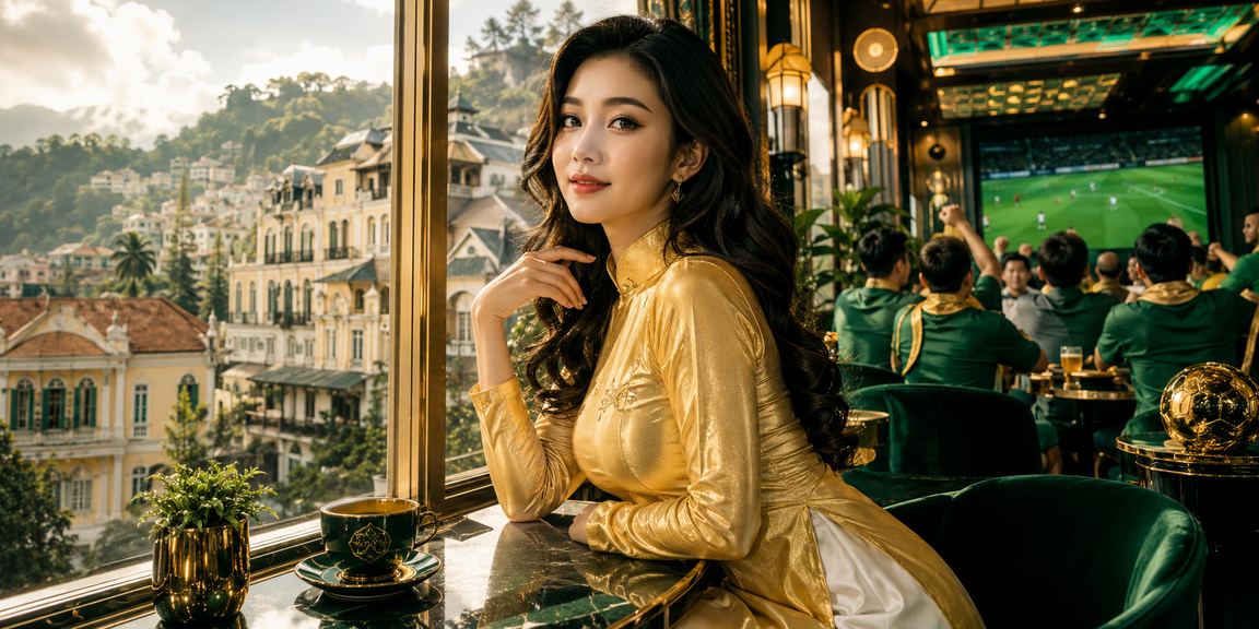 Người dùng mặc áo dài tham gia trò chơi bài tại Đà Lạt