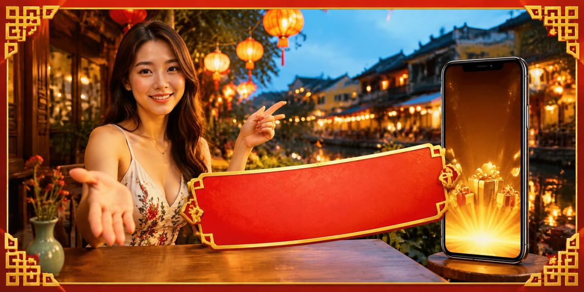 Người dùng tại Hội An ngồi cà phê trải nghiệm mobile casino trên điện thoại